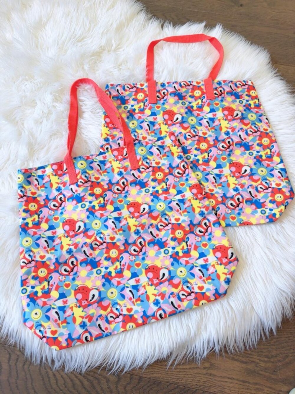 NEW Set of 2 Estée Lauder x Hattie Stewart Floral Tote Bags - Limited Edition